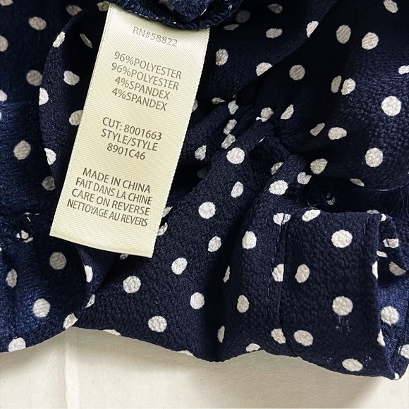 ✨NEW!✨ MAX STUDIO Women's Blue V-neck Polka Dot Shirred Waist Jumpsuit - XS - Picture 7 of 10